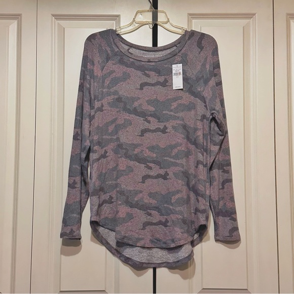 American Eagle Outfitters Tops - NWT!! American Eagle “Soft & Sexy Plush” camo long sleeve size S!!